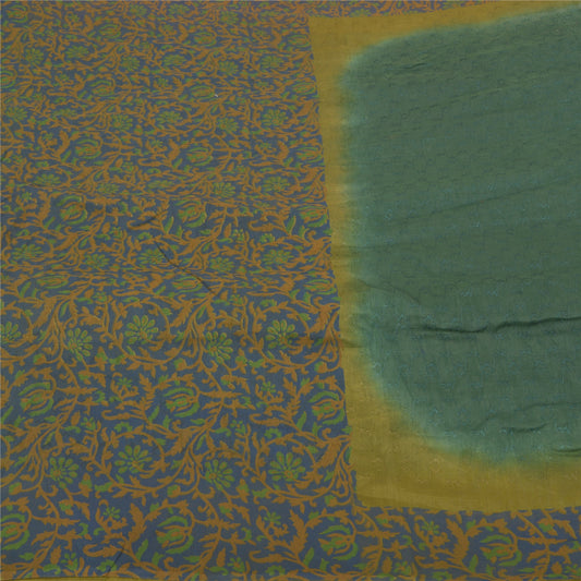 Sanskriti Vintage Blue Sarees Pure Cotton Block Print Woven Premium Sari Sustainable Fabric