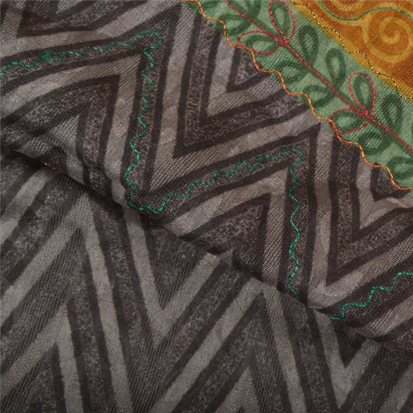 Sanskriti Vintage Indian Sarees Art Silk Hand Embroidered Premium Sari Sustainable Fabric