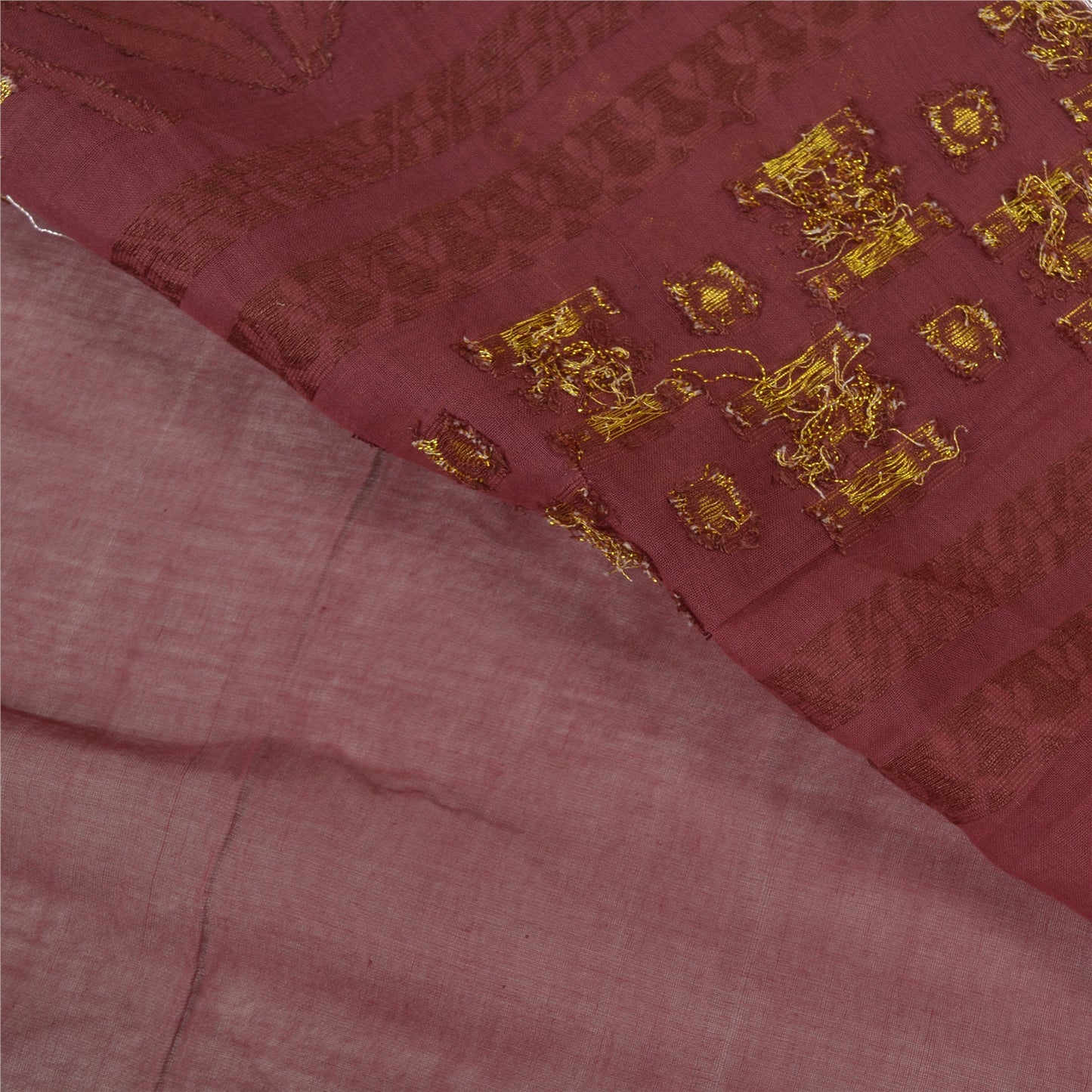 Sanskriti Vintage Dark Red Sarees 100% Pure Cotton Woven Sari Craft Soft Sustainable Fabric