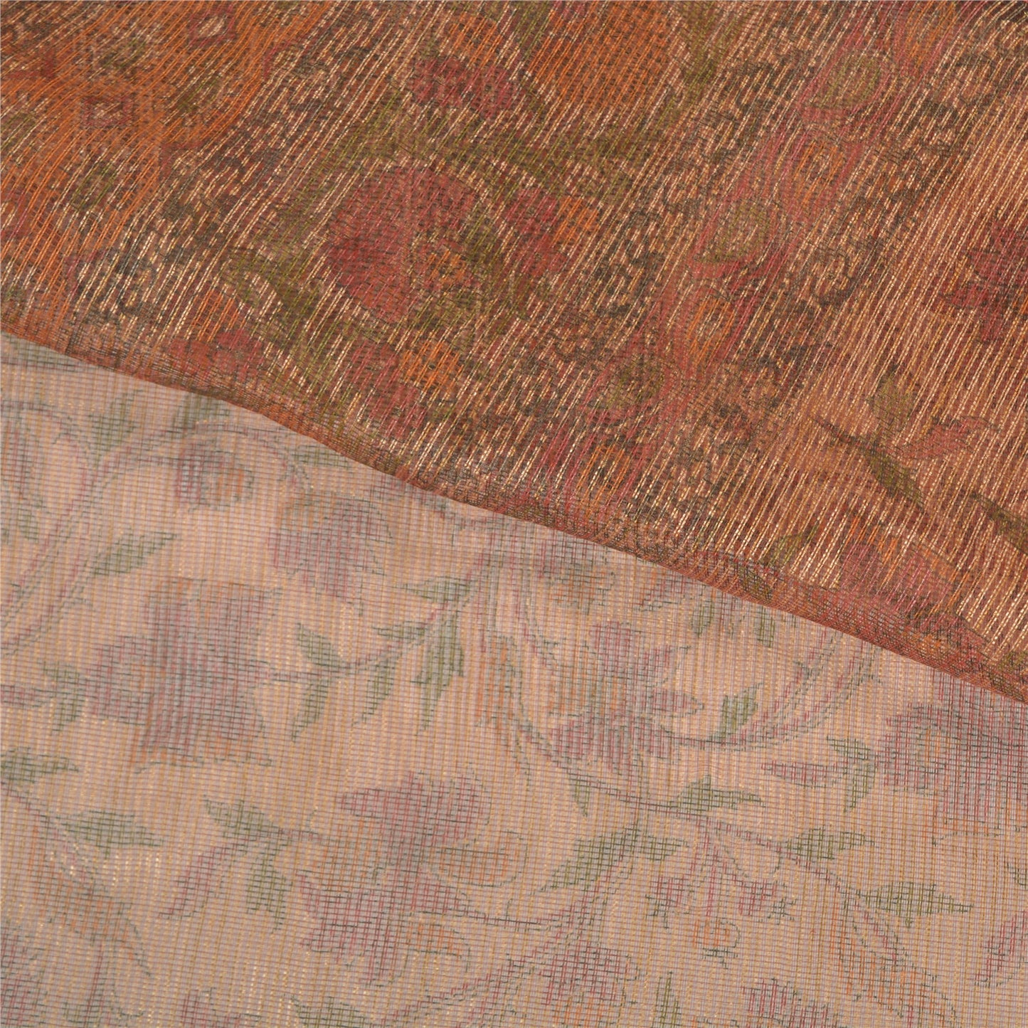 Sanskriti Vintage Brown Sarees Cotton Embroidered Printed Sari Craft Soft Sustainable Fabric