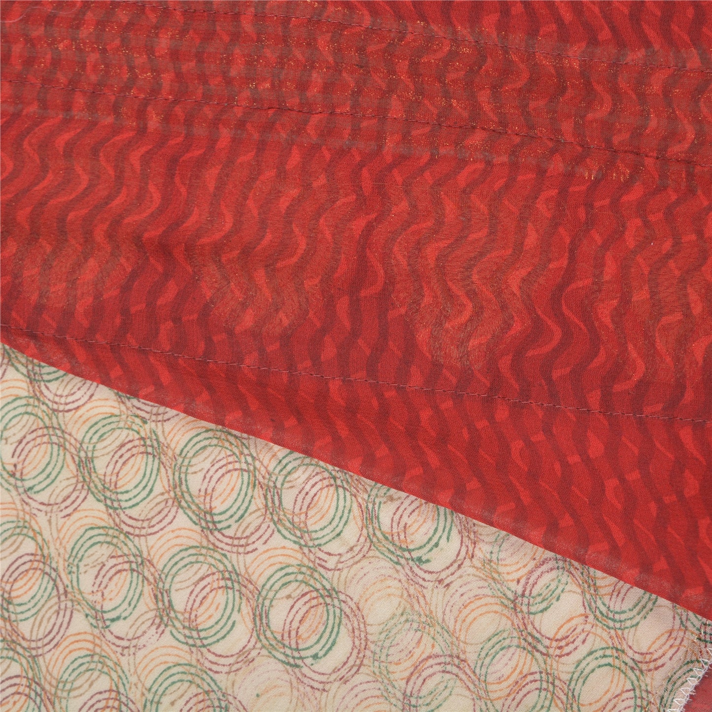 Sanskriti Vintage Bollywood Sarees Pure Georgette Silk Embroidered Sari Sustainable Fabric