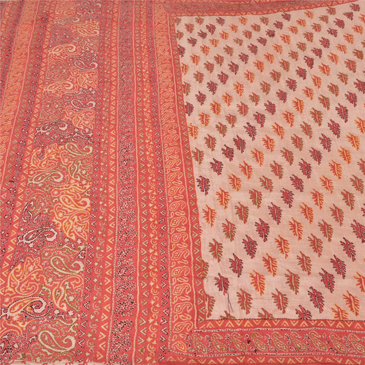 Sanskriti Vintage Pink Sarees Pure Silk Hand Embroidered Kantha Sari Sustainable Fabric