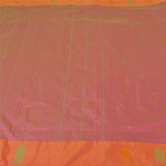 Sanskriti Vintage Pink Sarees Art Silk Hand Beaded Premium Sari Craft Sustainable Fabric