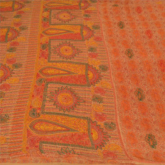 Sanskriti Vintage Bollywood Sarees Ren Georgette Silke Håndperlet Sari Bæredygtigt Stof