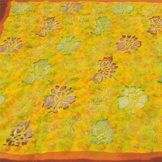 Sanskriti Vintage Bollywood Sarees Ren Georgette Silke Broderet Sari Bæredygtigt Stof