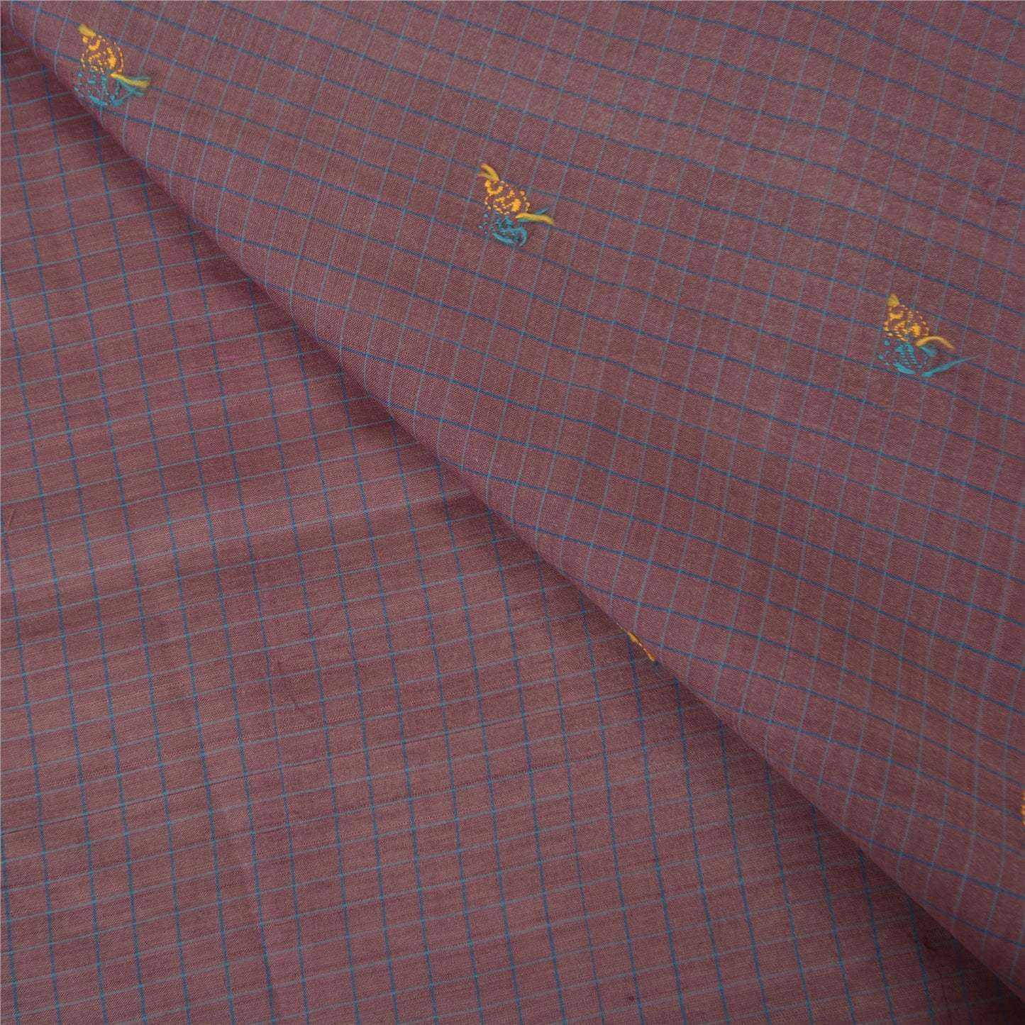 Санскритские винтажные фиолетовые сари из смеси хлопка с вышивкой, тканое сари для рукоделия, устойчивая ткань