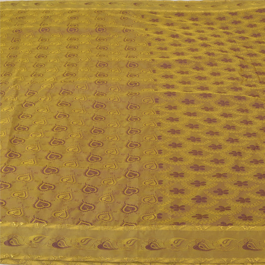 Sanskriti Vintage Green Indian Sarees Art Silk Woven Premium Sari Sustainable Fabric