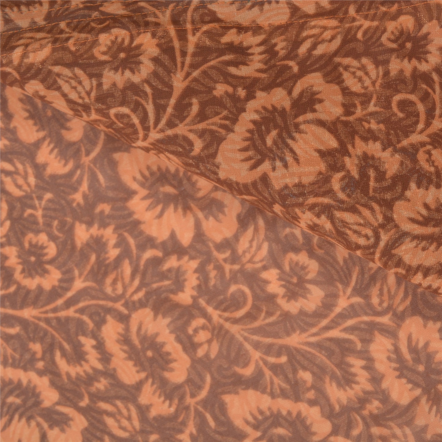 Sanskriti Vintage Brown Sarees Georgette Embroidered Premium Sari Craft Sustainable Fabric