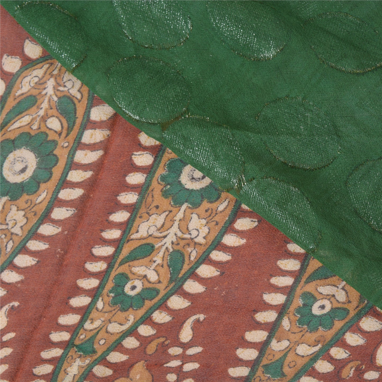 Sanskriti Vintage Bollywood Sarees Pure Georgette Silk Embroidered Sari Sustainable Fabric