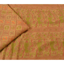 Load image into Gallery viewer, Sanskriti Vintage Beige Sarees 100% Pure Silk Woven Baluchari Human Sari Fabric

