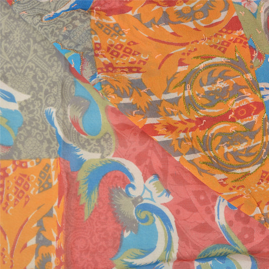 Sanskriti Vintage Bollywood Sarees Ren Georgette Silke Håndperlet Sari Bæredygtigt Stof