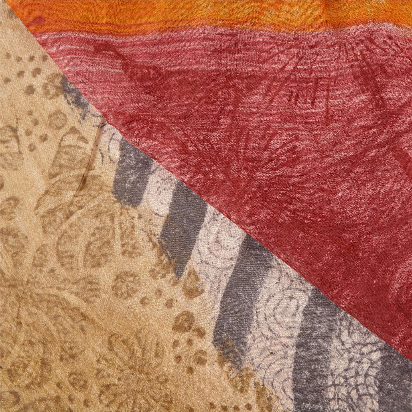 Sanskriti Vintage Indian Sarees Blend Georgette Embroidered Premium Sari Sustainable Fabric