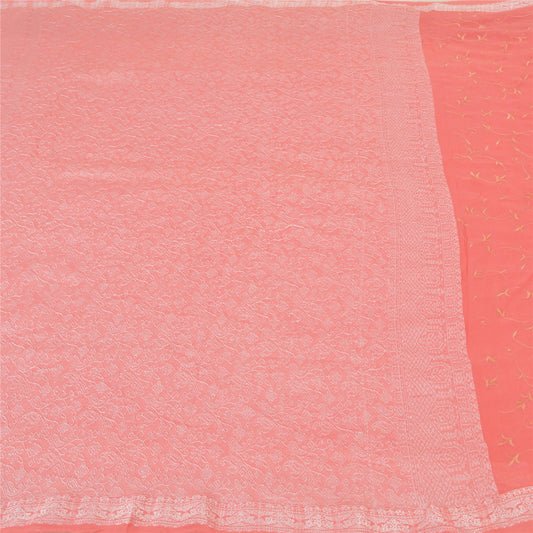 Sanskriti Vintage Bollywood Sarees Ren Georgette Silke Broderet Sari Bæredygtigt Stof