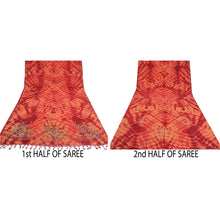 Load image into Gallery viewer, Sanskriti Vintage Dark Red Sarees Georgette Hand Beaded Leheria Sari Fabric
