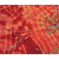 Sanskriti Vintage Dark Red Sarees Georgette Hand Beaded Leheria Sari Fabric