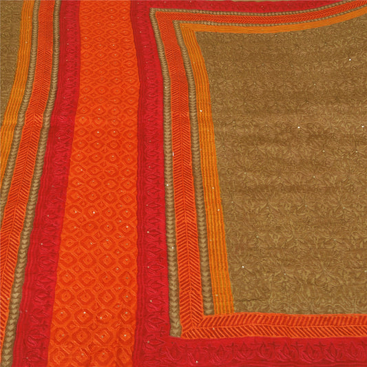Sanskriti Vintage Indian Sarees Pure Silk Hand Embroidered Sari Craft Sustainable Fabric