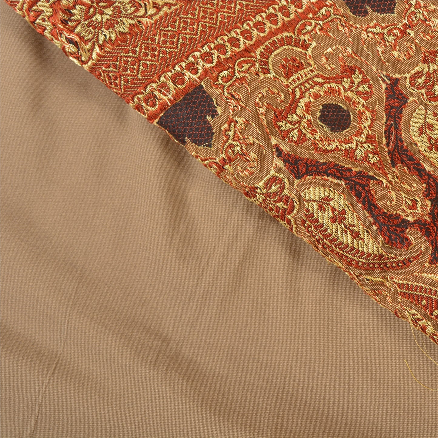 Sanskriti Vintage Brown Indian Sarees Art Silk Woven Premium Sari Craft Sustainable Fabric