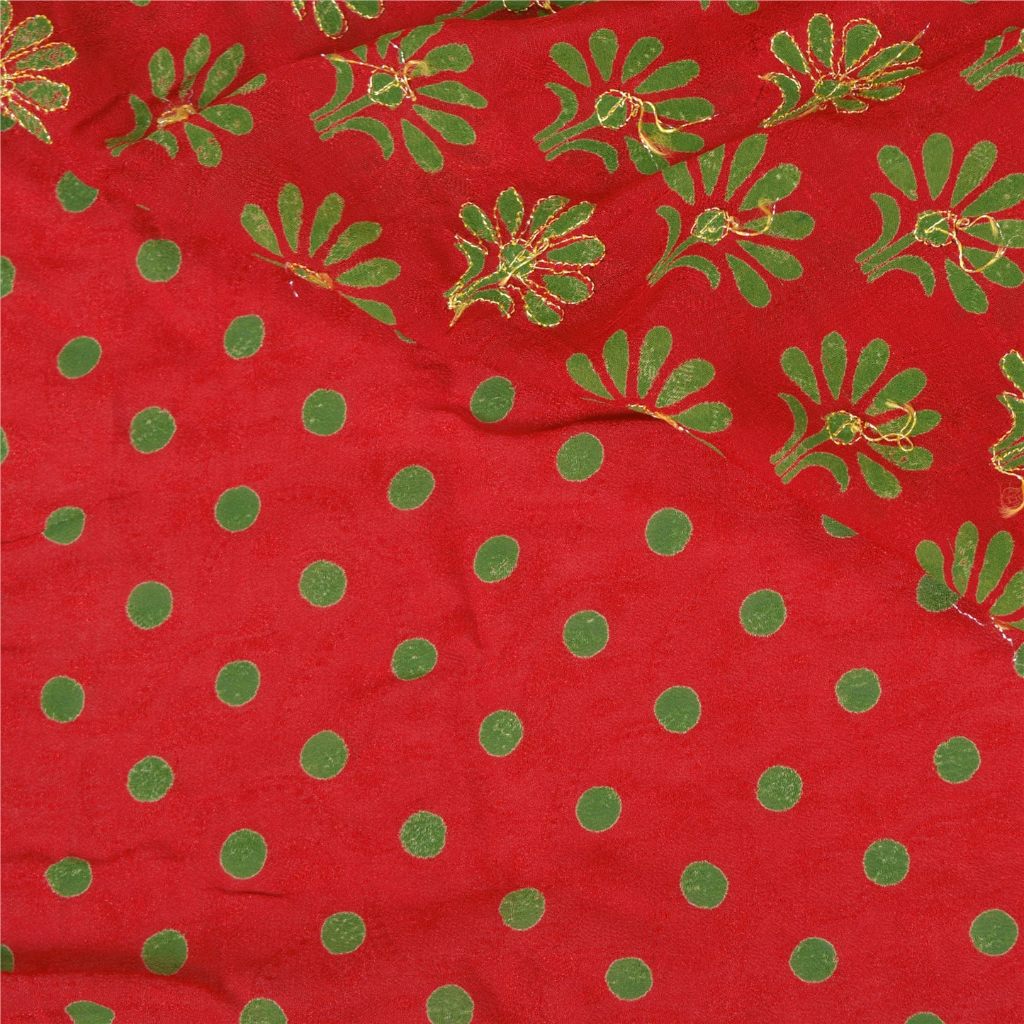 Sanskriti Vintage Indian Sarees Blend Georgette Embroidered Premium Sari Sustainable Fabric