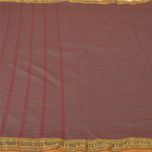 Sanskriti Vintage Purple Indian Sarees Cotton Woven Ilkal Premium Sari Sustainable Fabric