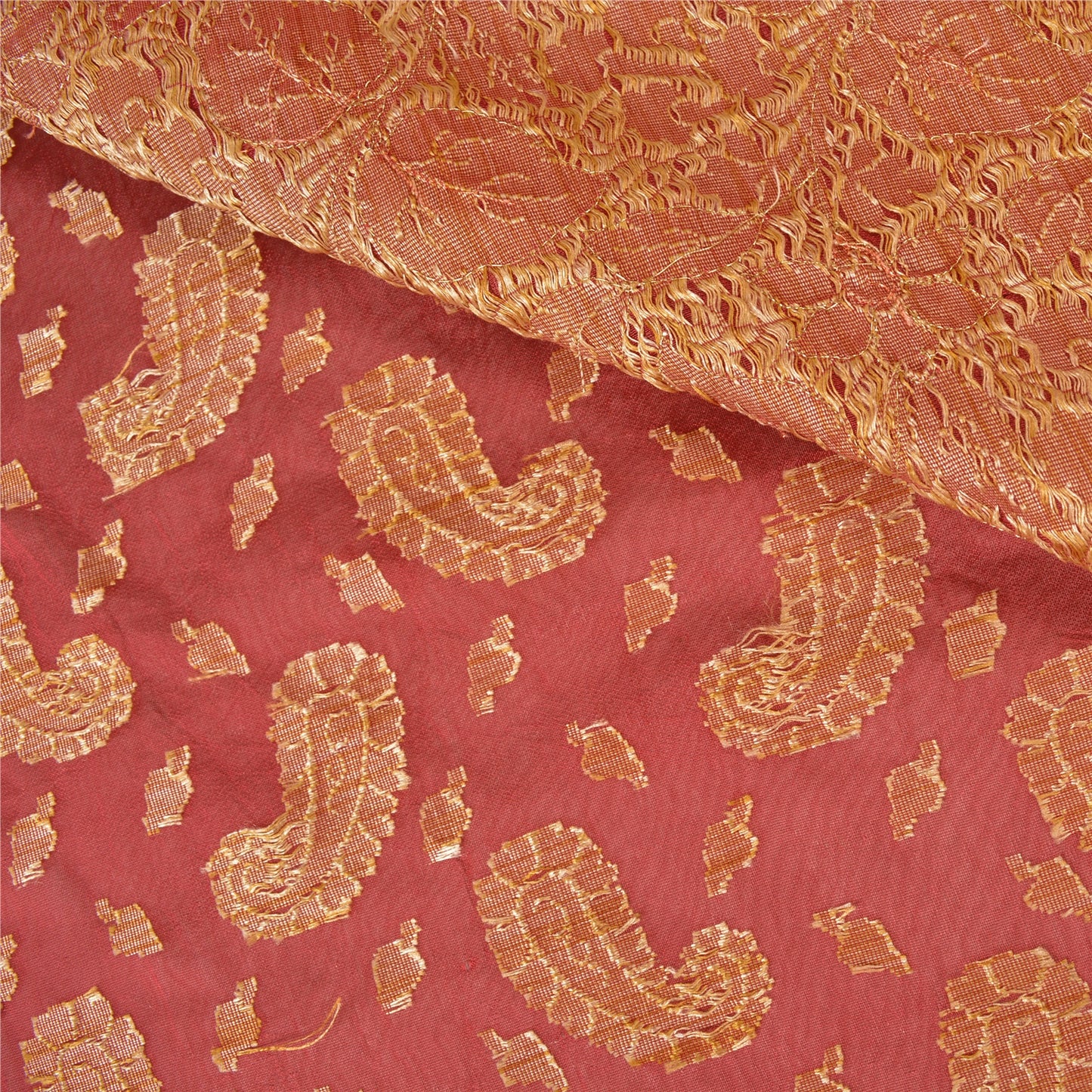 Санскритские винтажные индийские сари из смешанного шелка, расшитого вручную бисером, премиальная ткань для сари из экологически чистой ткани