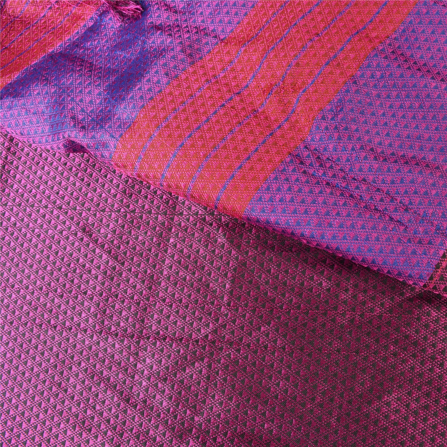 Sanskriti Vintage Blue Indian Sarees Art Silk Woven Premium Sari Craft Sustainable Fabric