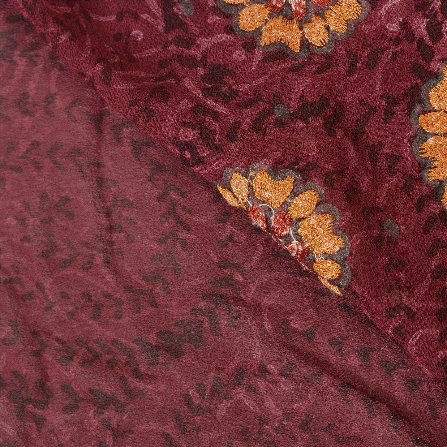 Sanskriti Vintage Bollywood Sarees Pure Georgette Silk Embroidered Sari Sustainable Fabric