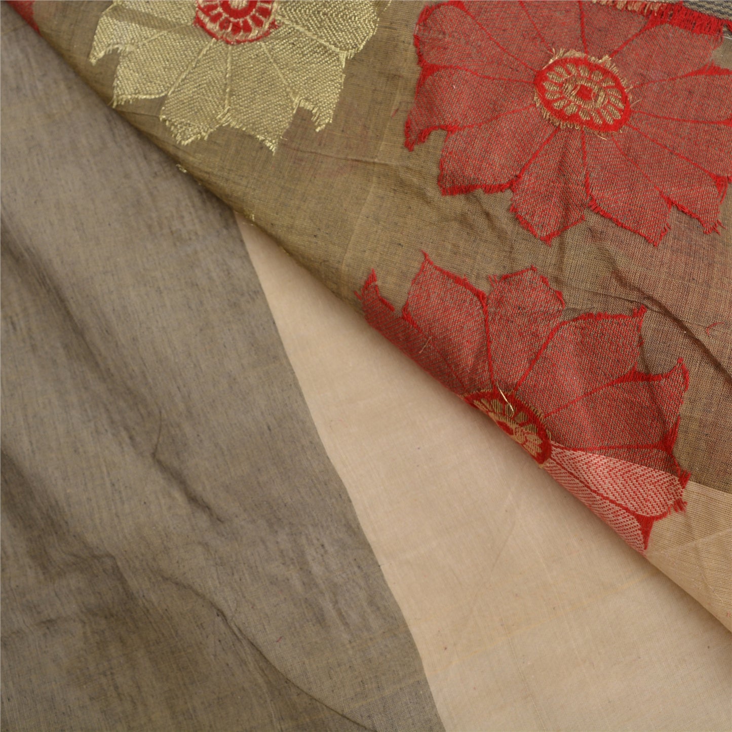 Sanskriti Vintage Indiske Sarier Bomuld Silke Vævet Premium Sari Håndværk 5 Yards Bæredygtigt Stof