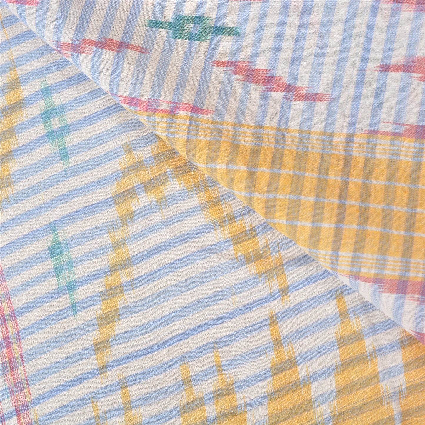 Sanskriti Vintage Sambalpuri Ikat Sarees Handwoven Pure Cotton Sari 5 YD Sustainable Fabric