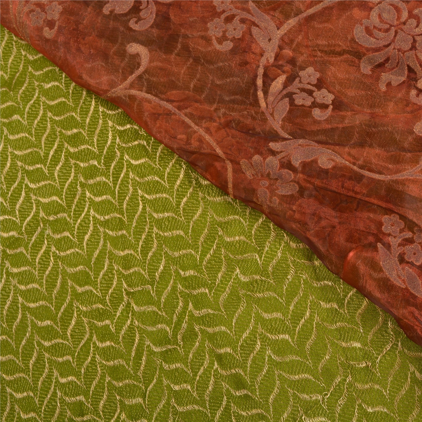 Sanskriti Vintage Sarees Art Silk Embroidered Woven Cultural Sari Craft Sustainable Fabric