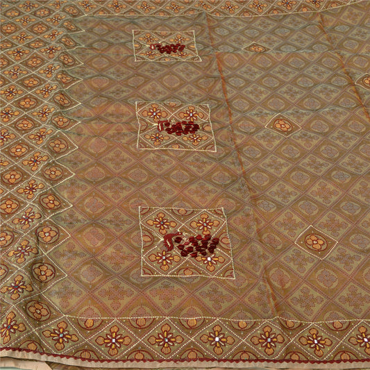 Sanskriti Vintage Brown Sarees Pure Silk Embroidered Woven Premium Sari Sustainable Fabric
