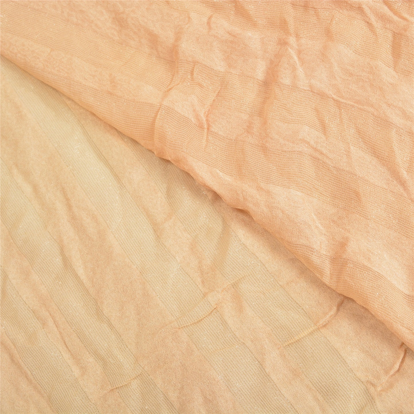 Sanskriti Vintage Peach Sarees Blend Georgette Embroidered Parsee Sari Sustainable Fabric