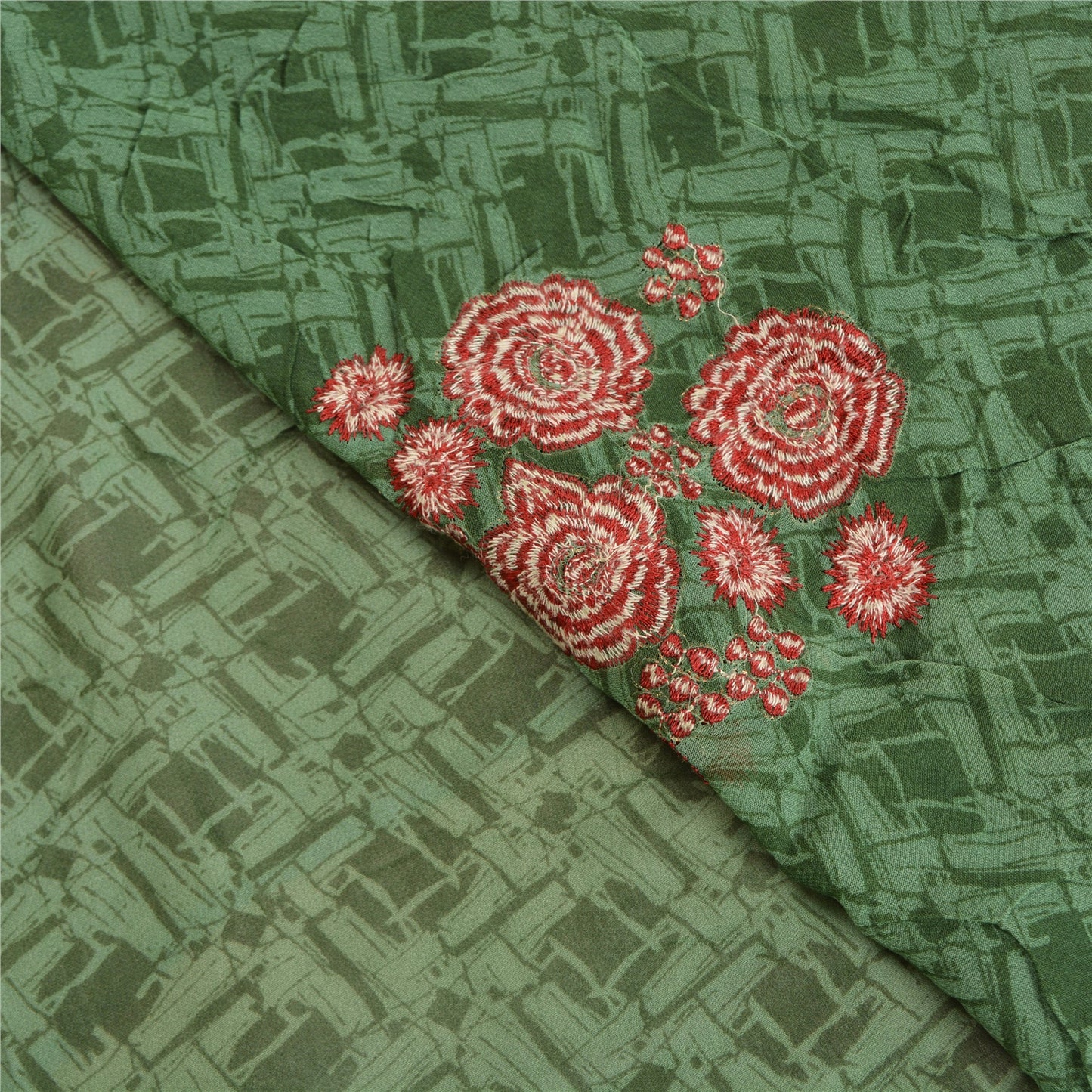 Sanskriti Vintage Bollywood Sarees Pure Georgette Silk Embroidered Sari Sustainable Fabric