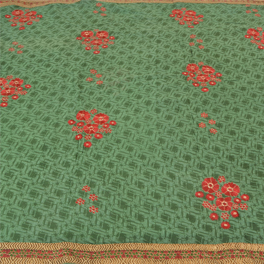 Sanskriti Vintage Bollywood Sarees Pure Georgette Silk Embroidered Sari Sustainable Fabric