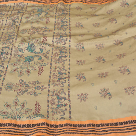 Sanskriti Vintage Dull Brown Indian Sarees Art Silk Printed Premium Sari Sustainable Fabric