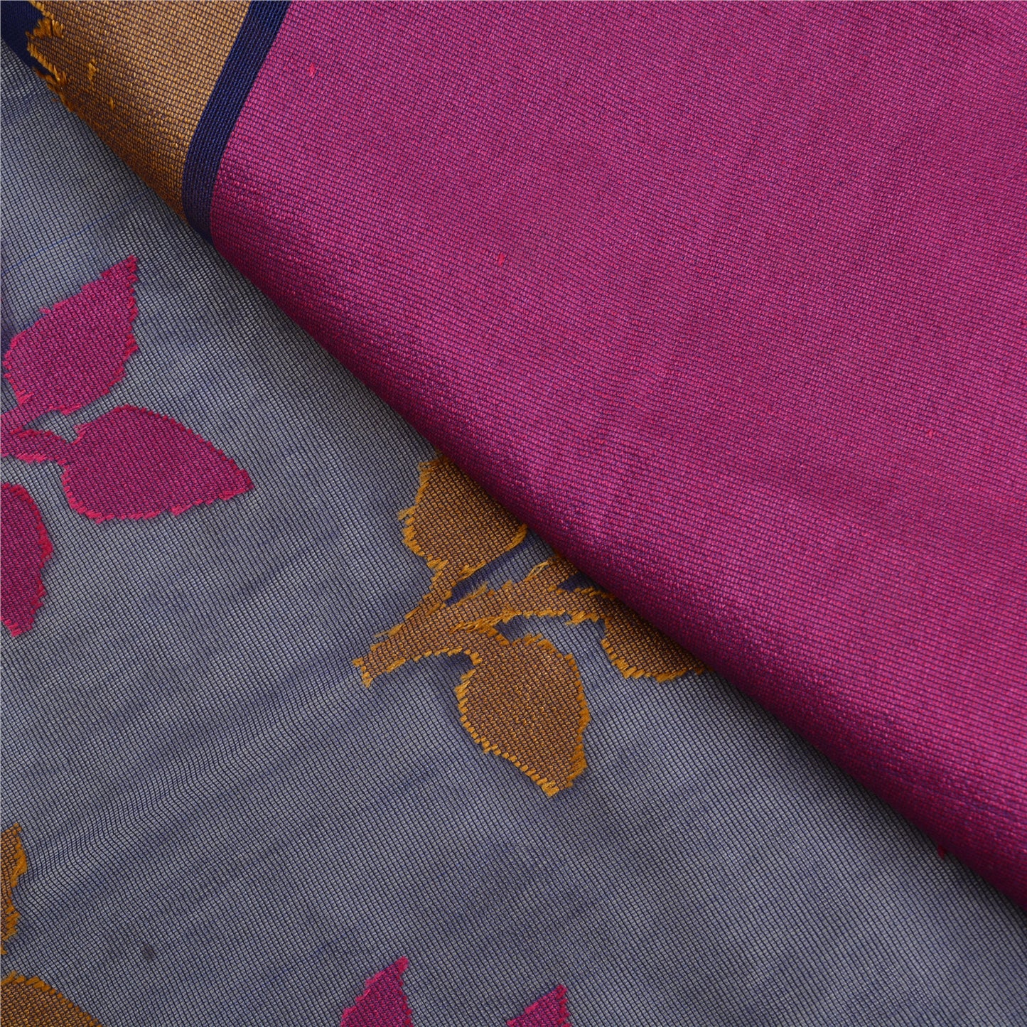 Sanskriti Vintage Blue Indian Sarees Art Silk Hand-Woven Premium Sari Sustainable Fabric