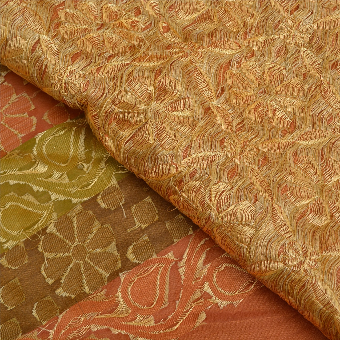 Санскритские винтажные индийские сари из смеси шелка, тканые премиальные сари для рукоделия, 5 ярдов, устойчивая ткань