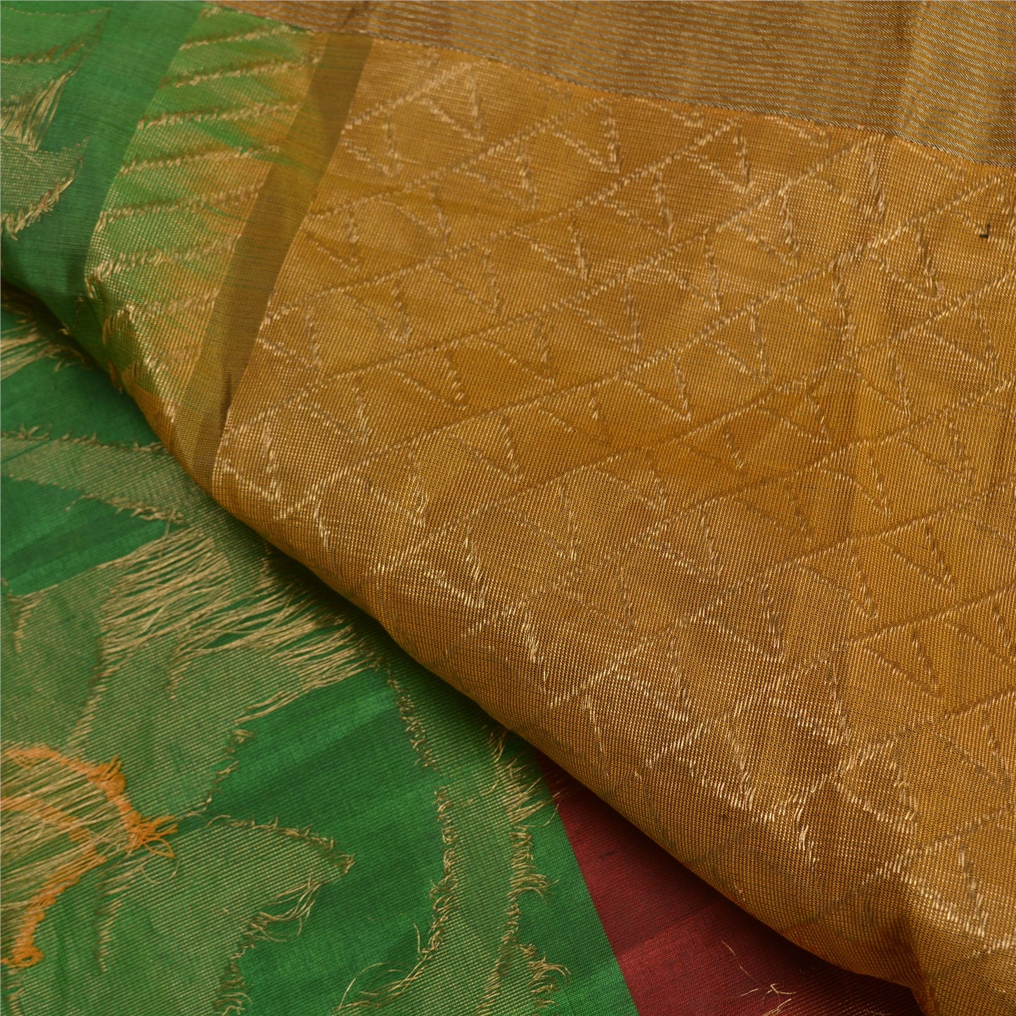 Sanskriti Vintage Indian Sarees 100% Pure Silk Woven Premium Sari Craft Sustainable Fabric