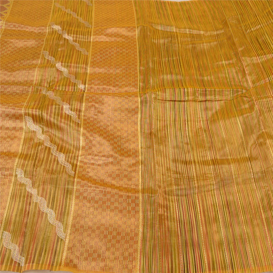 Sanskriti Vintage Multi Color Sarees 100% Pure Silk Woven Premium Sari Sustainable Fabric