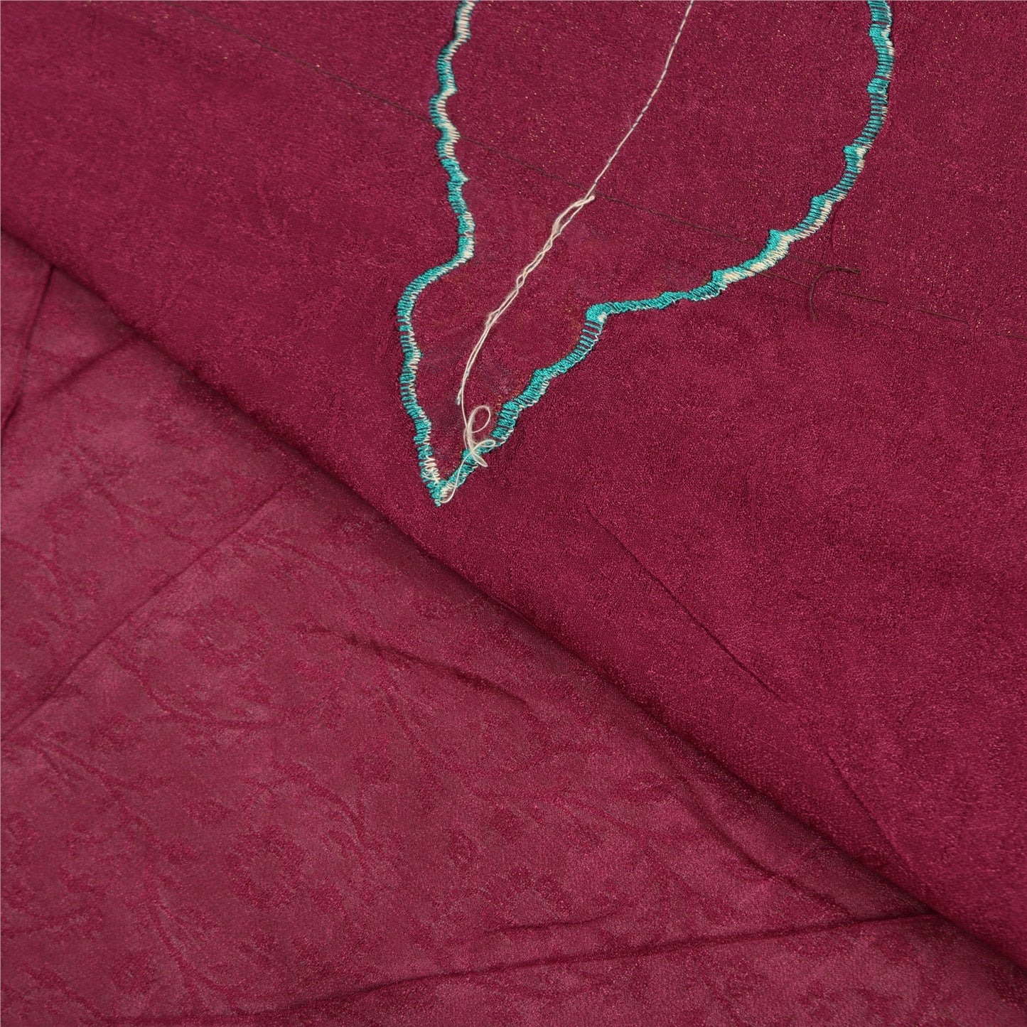 Sanskriti Vintage Bollywood Sarees Pure Georgette Purple Embroidered Sari Sustainable Fabric