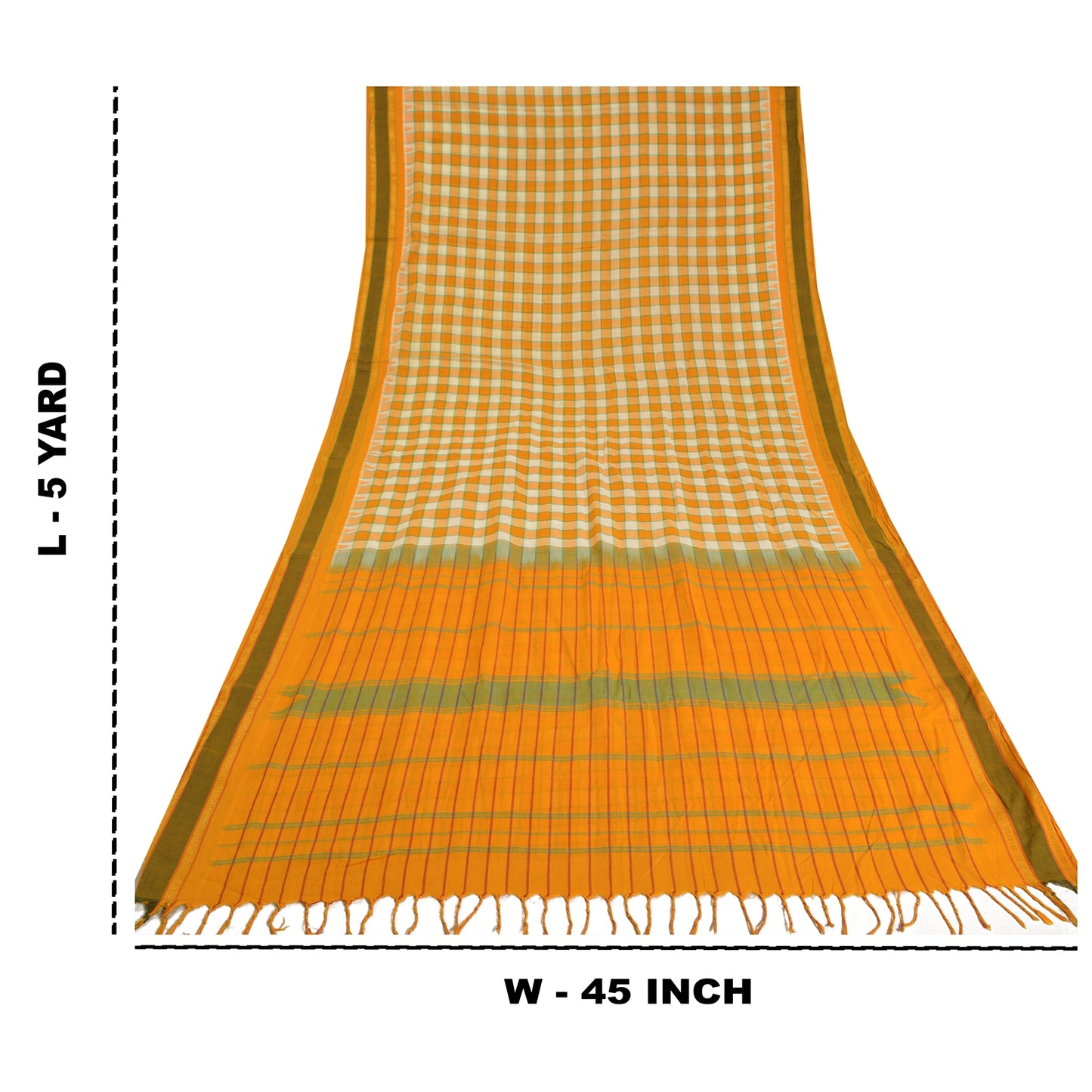 Сари из шафрана в винтажном стиле на санскрите из чистого хлопка, тканая ткань Chettinad Premium Sari, устойчивая ткань