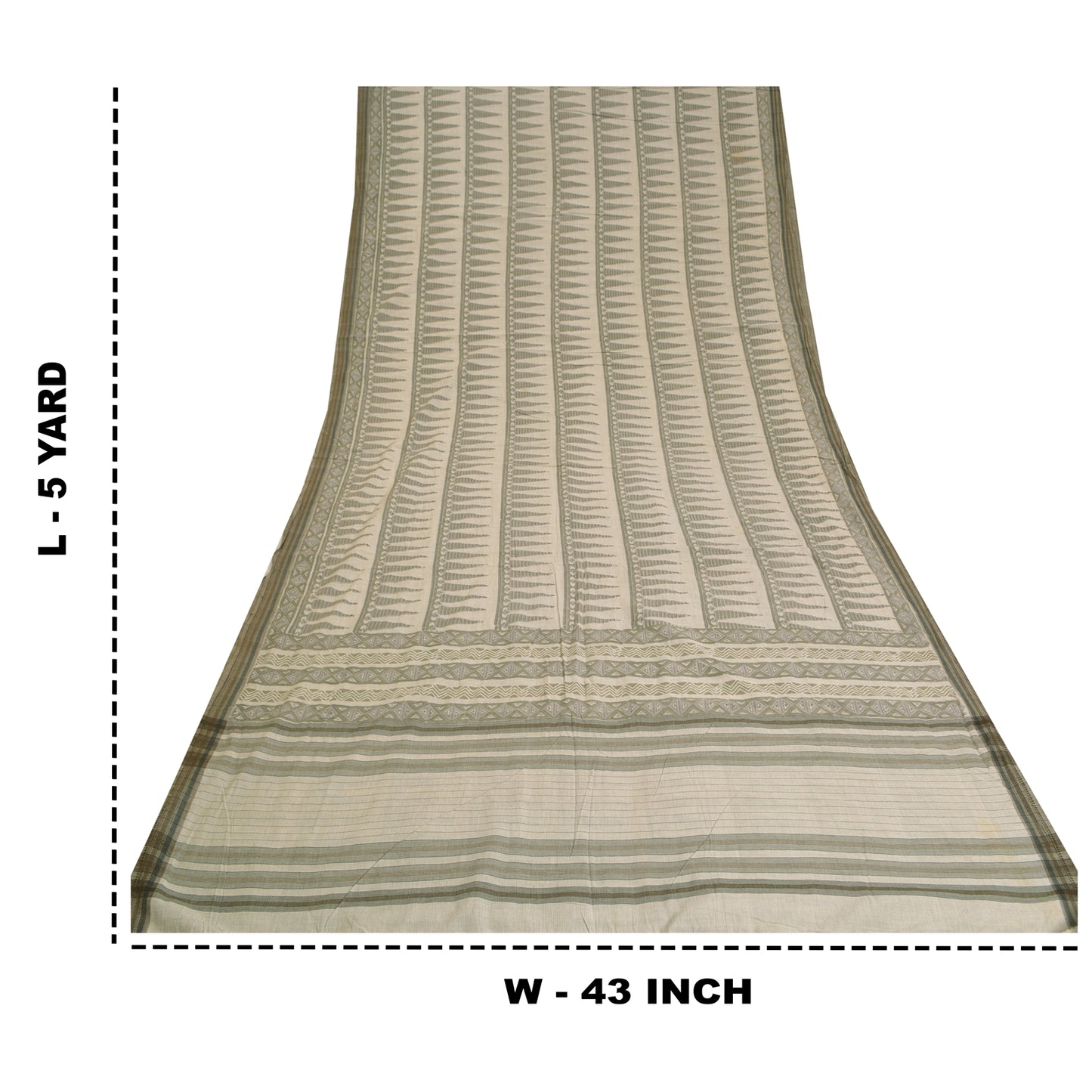 Sanskriti Vintage Grey Sarees 100% Pure Cotton Hand-Block Printed Sari Sustainable Fabric