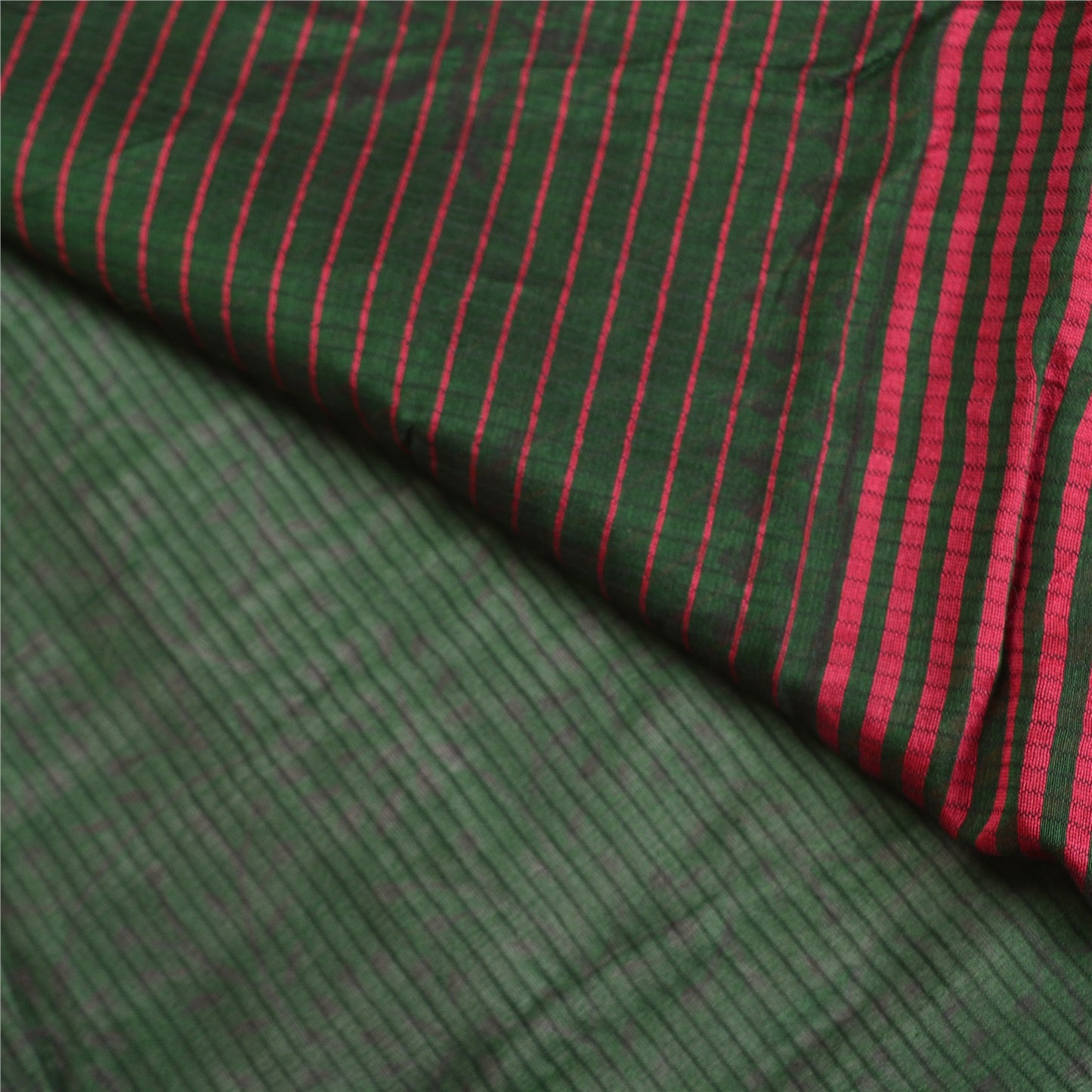 Sanskriti Vintage Green/Pink Sarees Pure Cotton Hand-Block Printed Sari Sustainable Fabric