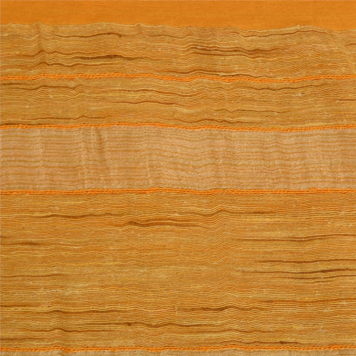 Санскритские винтажные желтые сари из чистого шелка ручной работы, сотканного из экологически чистой ткани для сари премиум-класса