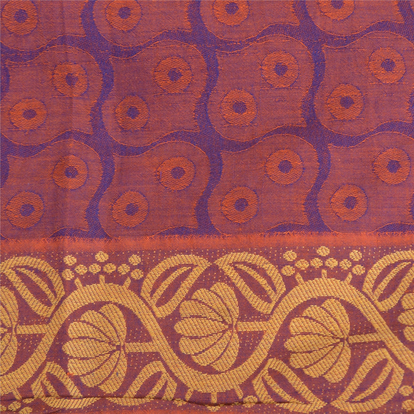 Санскритские винтажные фиолетовые сари 100% чистый хлопок тканый премиальный сари ремесло устойчивая ткань