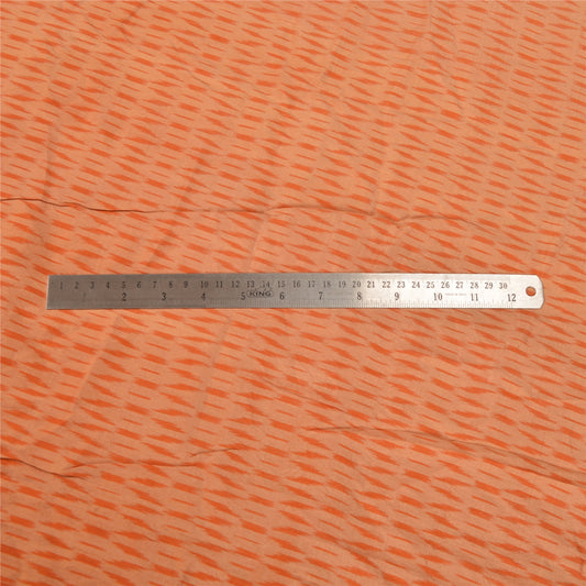 Sanskriti Vintage Saffron Sarees 100% Pure Silk Woven Patola Ikat Sustainable Fabric Sari