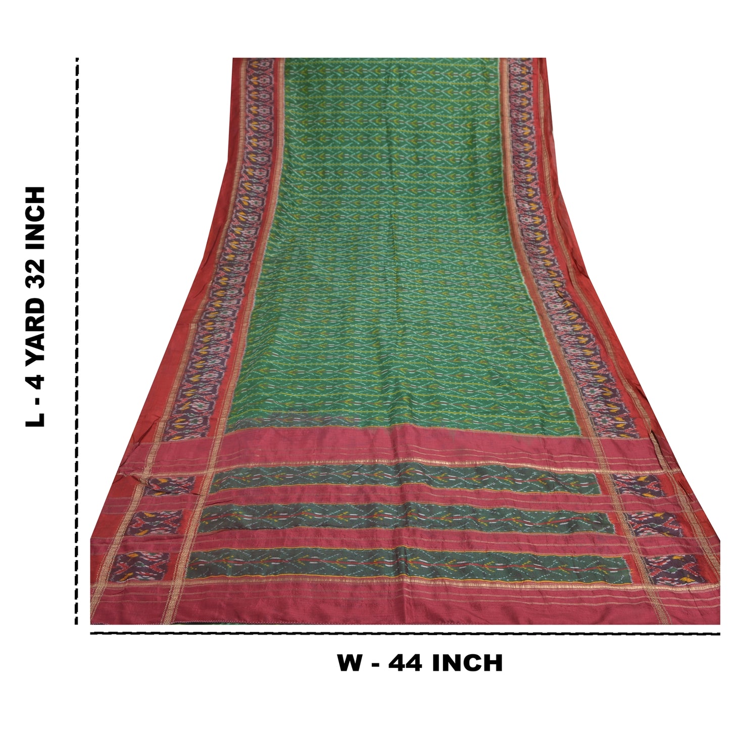 Sanskriti Vintage Rare Pochampally Ikat Sarees Handwoven Pure Silk Sari Sustainable Fabric