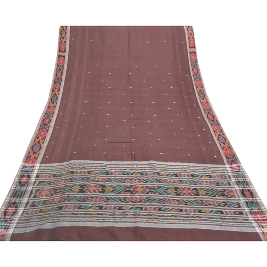 Sanskriti Vintage Sambalpuri Ikat Sarees Handwoven Blend Cotton Sari Sustainable Fabric