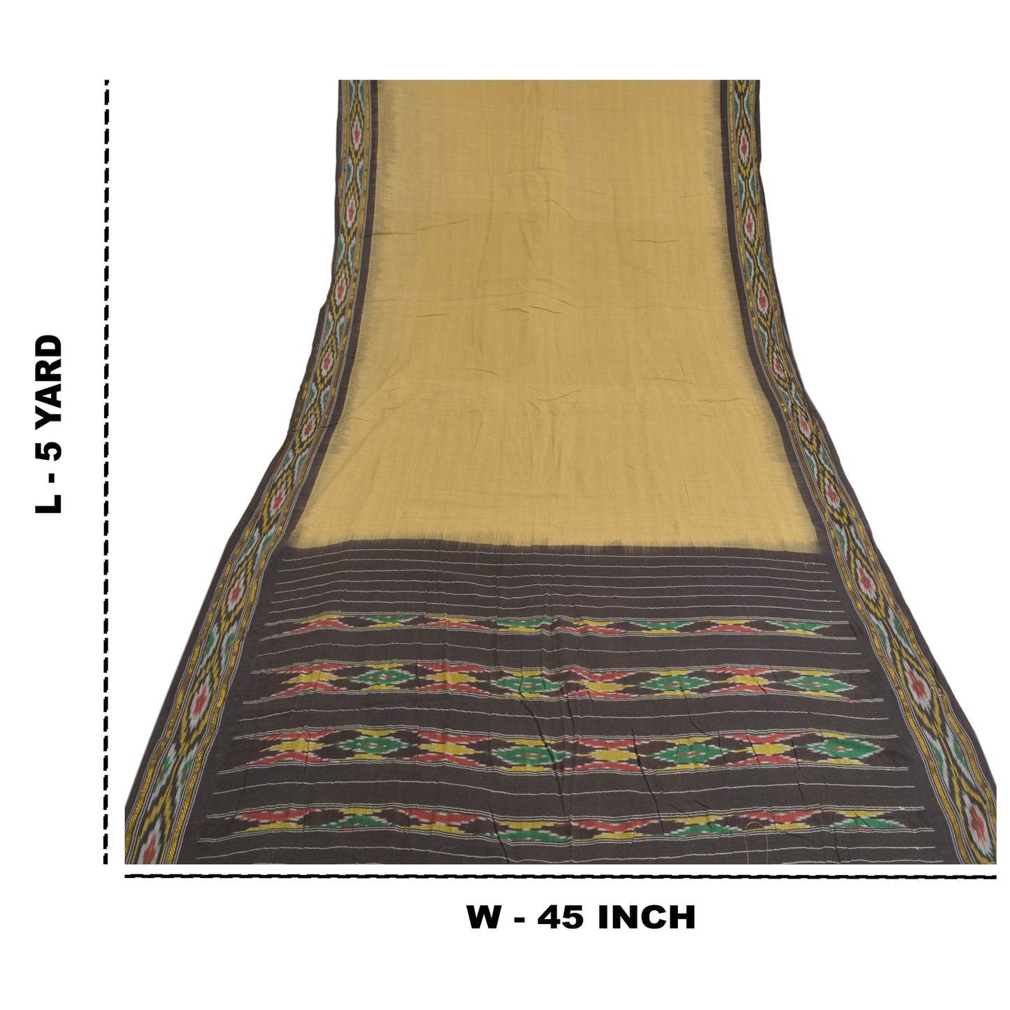 Sanskriti Vintage Saree Orange Odisha Hand Woven Ikat Pure Cotton Sari Sustainable Fabric