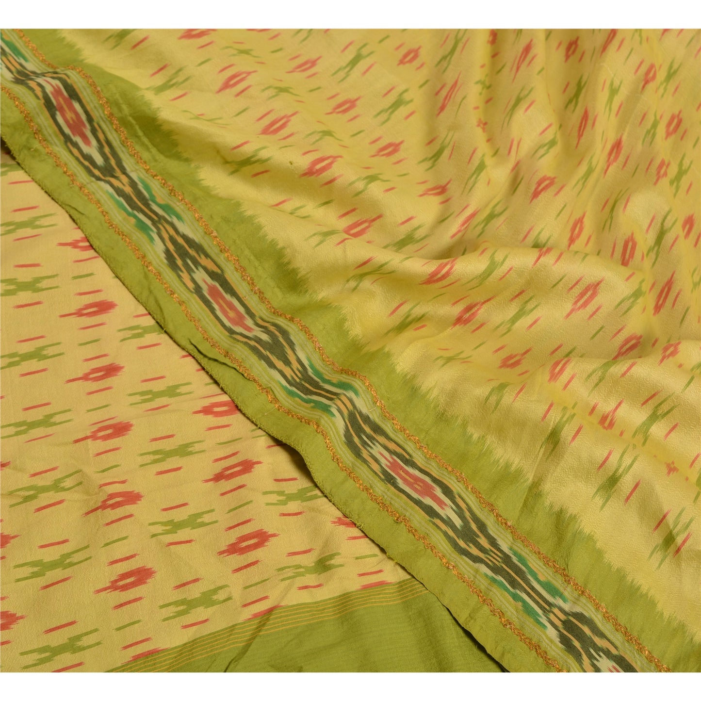 Винтажные сари санскрити, зеленые почампалли, тканые вручную сари икат из чистого шелка, экологически чистая ткань