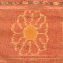 Load image into Gallery viewer, Sanskriti Vintage Saree Peach Sambhalpuri HandWoven Ikat Pure Cotton Sari Fabric
